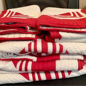 Chaps Red and White Quilt Set